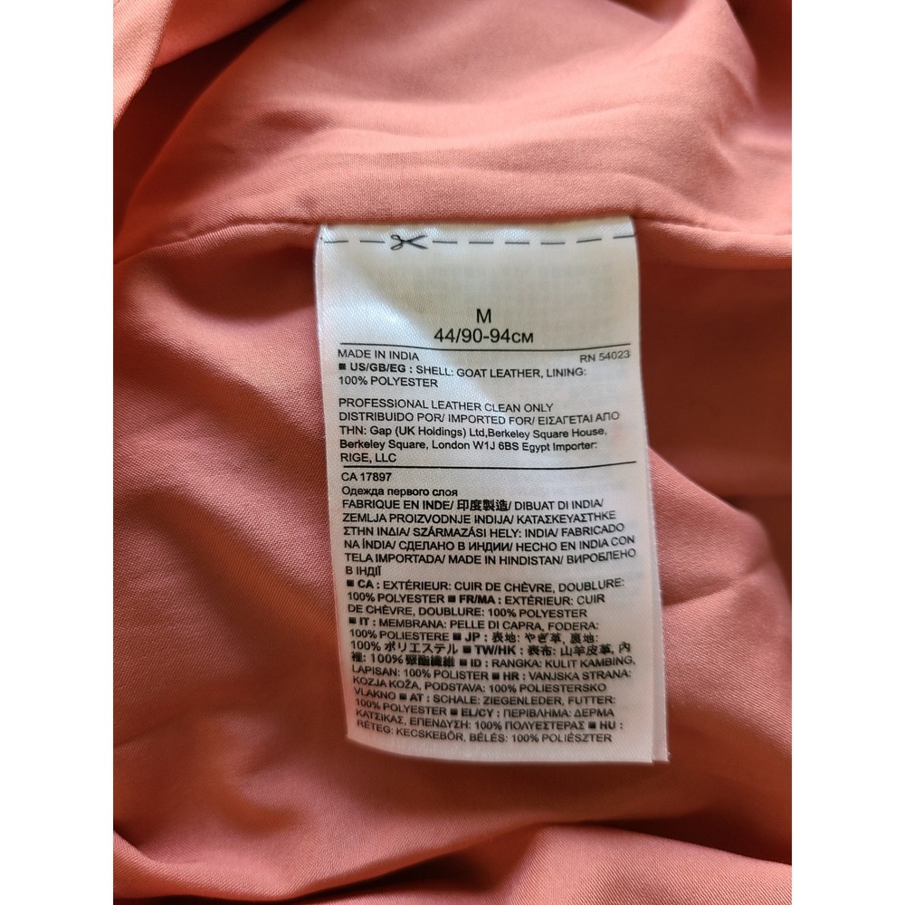 Banana Republic Heritage Women's M Goat Suede Leather‎ Top Coral Orange Luxury - Picture 5 of 6